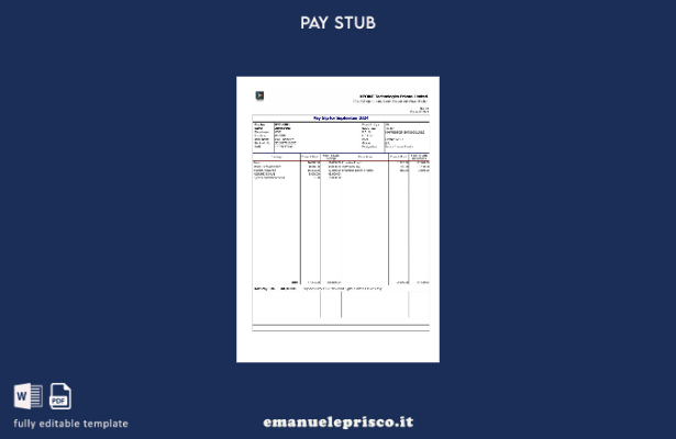 modello di busta paga Kpoint Technologies in stile verificato